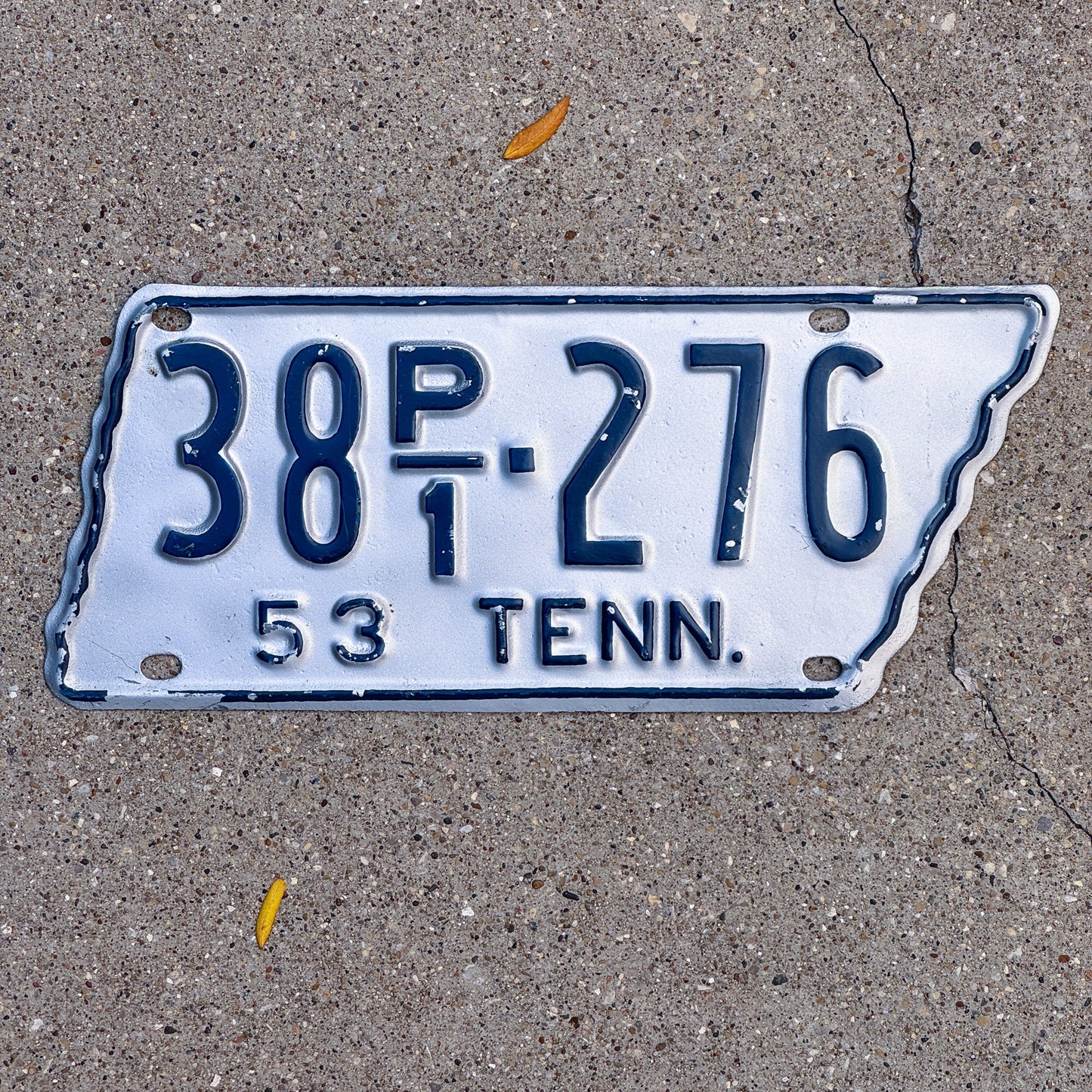Photo of a 1953 Tennessee Truck License Plate Auto Tag Garage Decor Vintage State Shape 38 P1 276