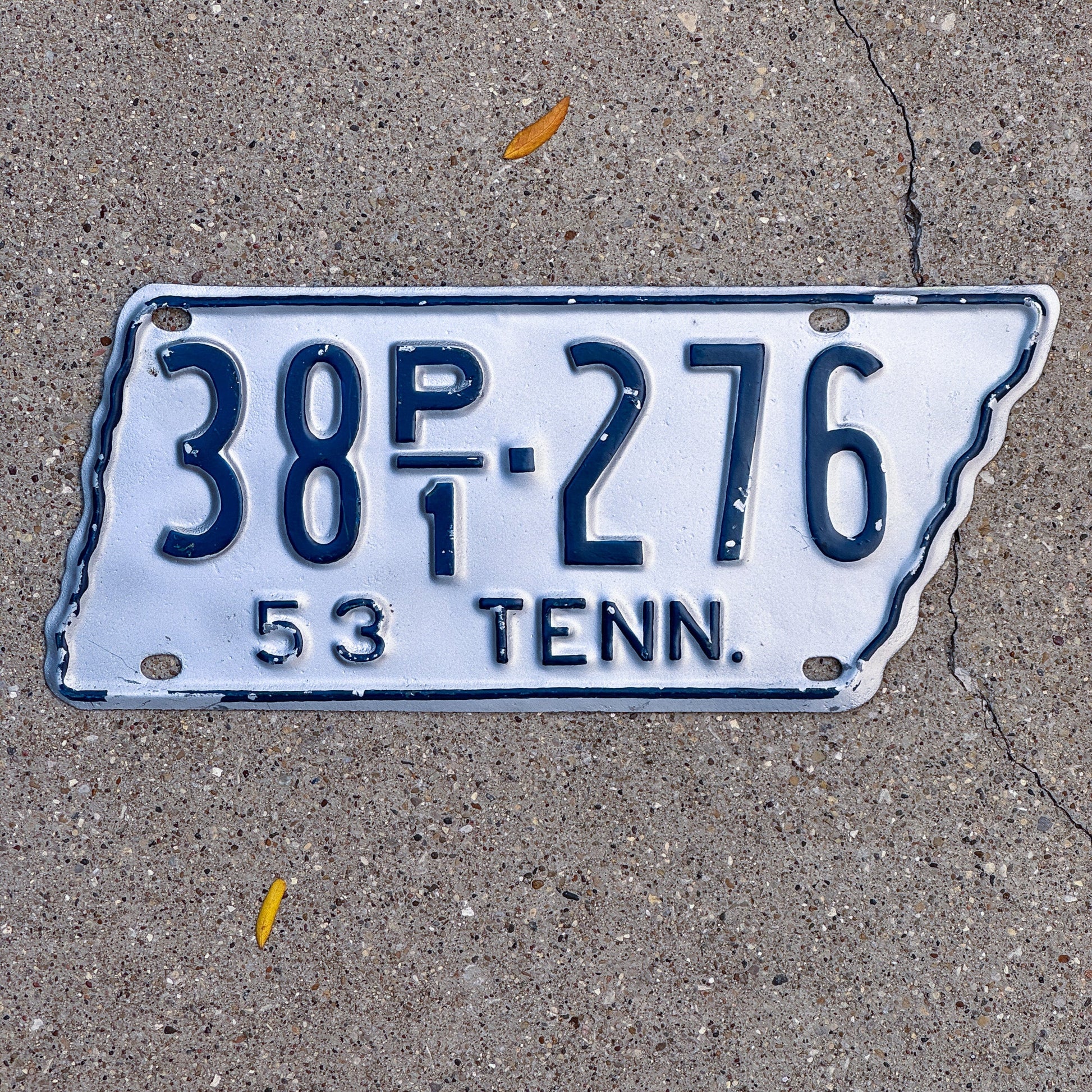 Photo of a 1953 Tennessee Truck License Plate Auto Tag Garage Decor Vintage State Shape 38 P1 276