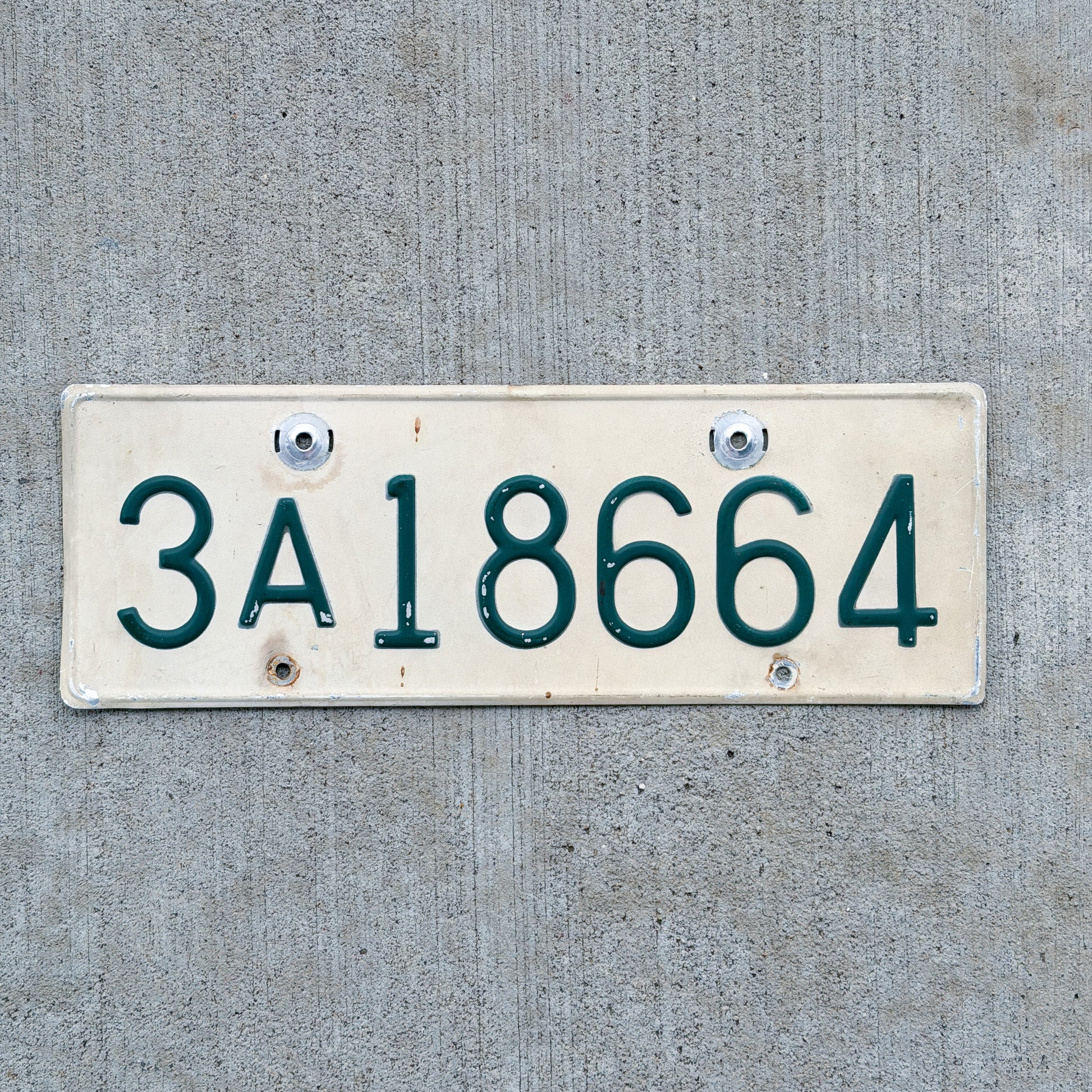 Photo of a 1953 US Forces Japan License Plate Auto Tag Garage Decor Vintage Tokyo Prefecture 3A 18664 with original patina