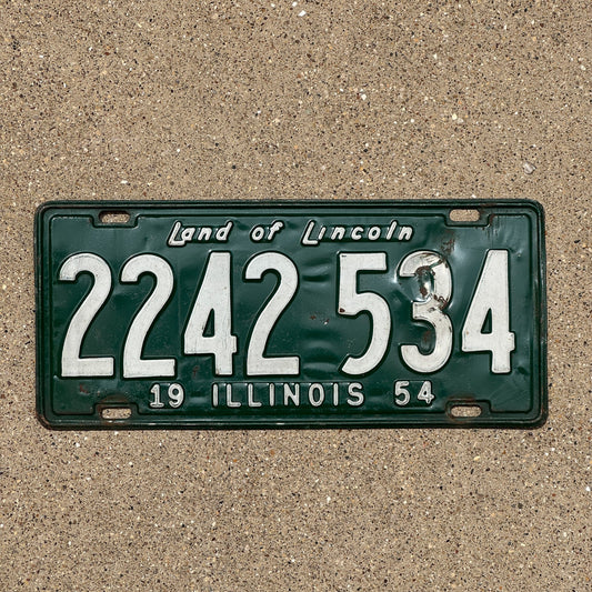 Photo of a 1954 Illinois License Plate Auto Tag Garage Decor Vintage 2242 534