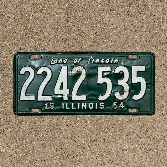 Photo of a 1954 Illinois License Plate Auto Tag Garage Decor Vintage 2242 535