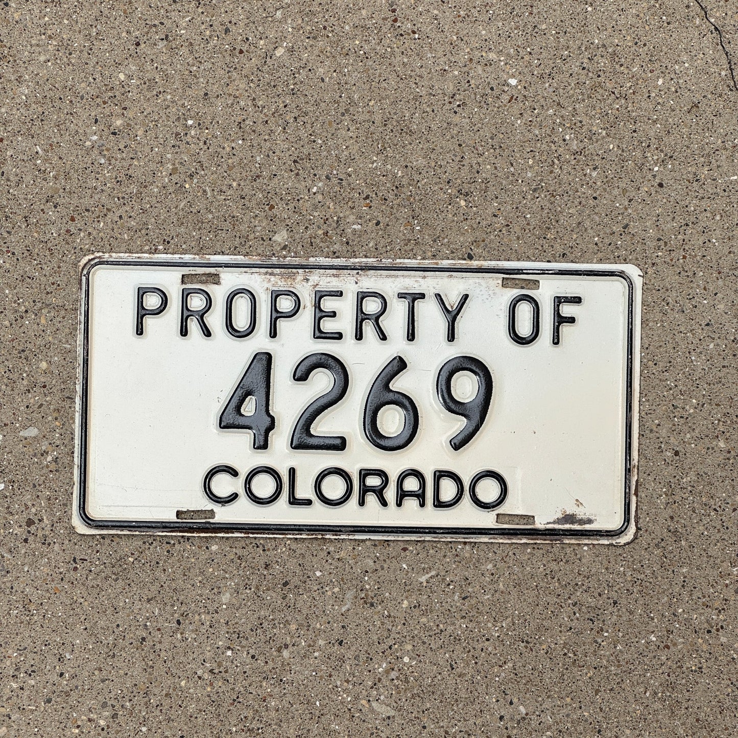 Photo of a 1955 Colorado Property of Colorado License Plate Auto Tag Garage Decor Vintage Heavy Steel 4269