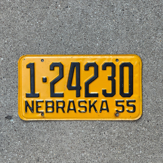 Photo of a 1955 Nebraska License Plate Auto Tag Garage Decor Vintage 1 24230