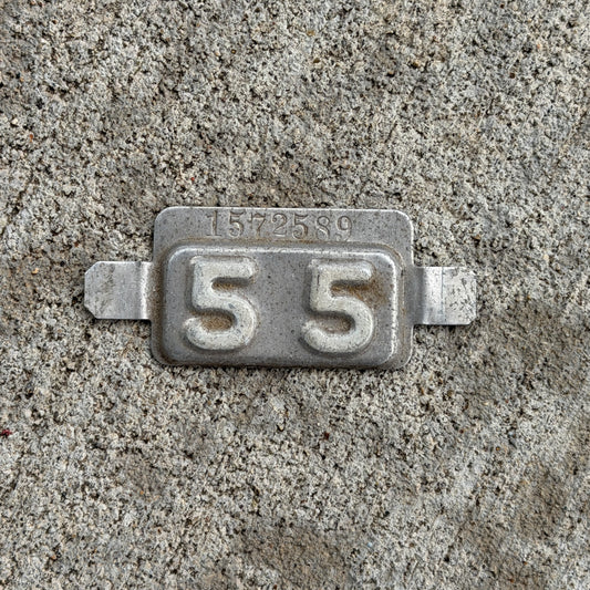 Photo of a 1955 New Jersey Tab License Plate Auto Tag Garage Decor Vintage 1572589 with original patina