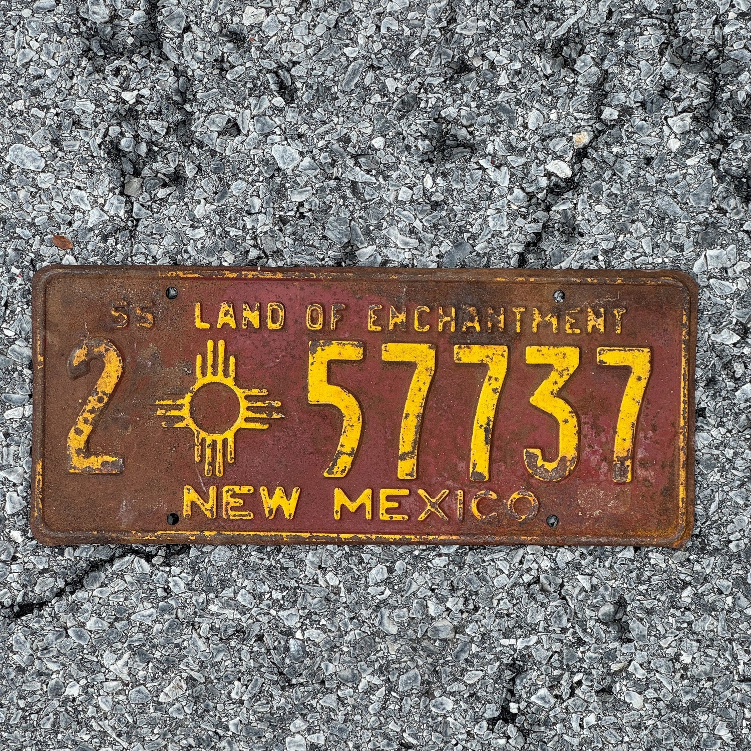 Photo of a 1955 New Mexico License Plate Auto Tag Garage Decor Vintage Zia 2 57737