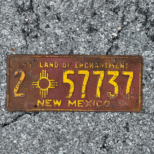 Photo of a 1955 New Mexico License Plate Auto Tag Garage Decor Vintage Zia 2 57737