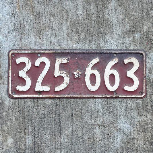 Photo of a 1956 1961 New Zealand License Plate Auto Tag Garage Decor Vintage 325 663 with original patina