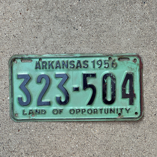 Photo of a 1956 Arkansas License Plate Auto Tag Garage Decor Vintage 323 504