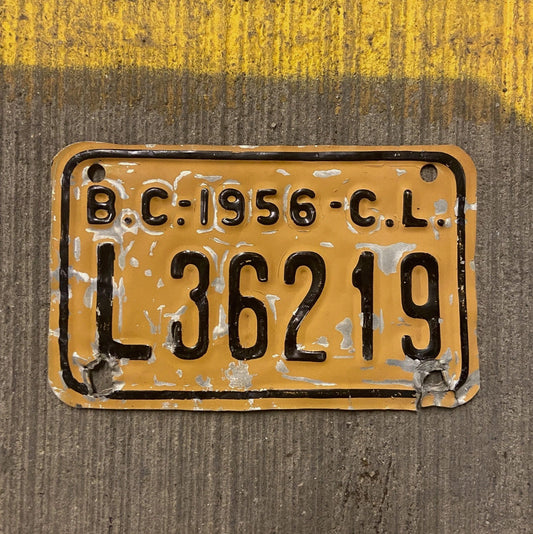 Photo of a 1956 British Columbia MOTOR CARRIER License Plate Auto Tag Garage Decor Vintage License Plate Vintage Auto Garage L36219