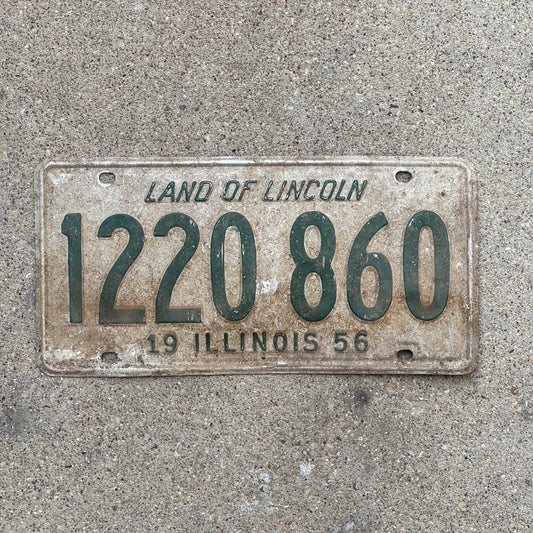 Photo of a 1956 Illinois License Plate Auto Tag Garage Decor Vintage 1 220 860 with original patina