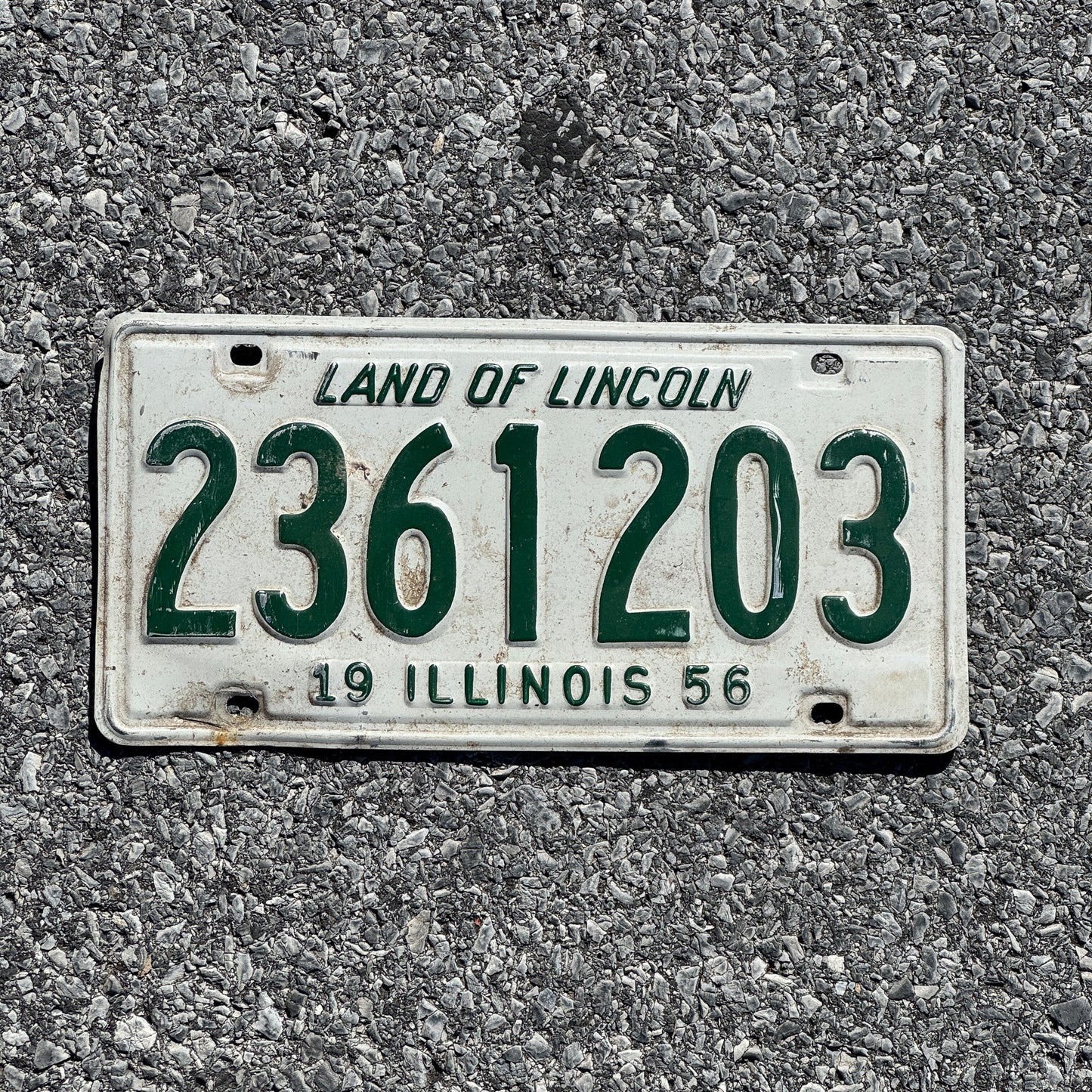 Photo of a 1956 Illinois License Plate Auto Tag Garage Decor Vintage 2361203