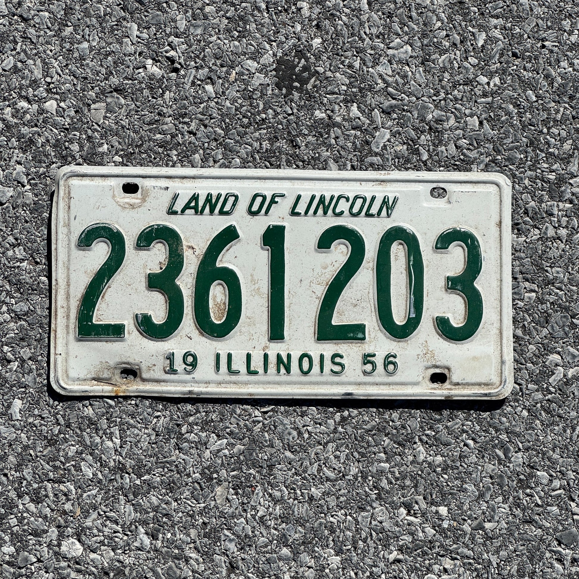 Photo of a 1956 Illinois License Plate Auto Tag Garage Decor Vintage 2361203