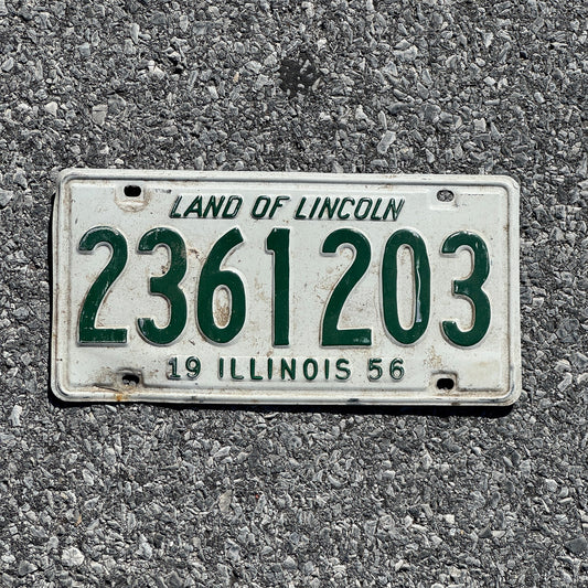 Photo of a 1956 Illinois License Plate Auto Tag Garage Decor Vintage 2361203