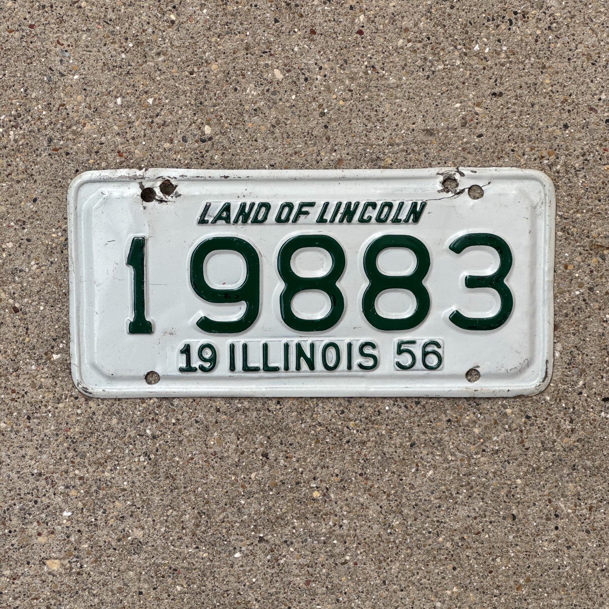 Photo of a 1956 Illinois Motorcycle License Plate Auto Tag Garage Decor Vintage 19883