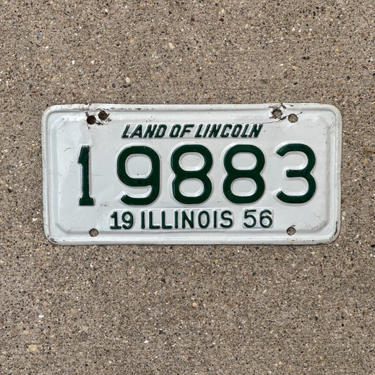 Photo of a 1956 Illinois Motorcycle License Plate Auto Tag Garage Decor Vintage 19883