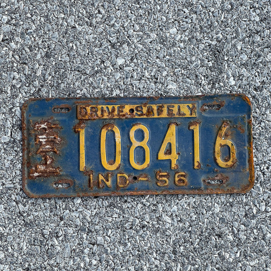Photo of a 1956 Indiana Trailer License Plate Auto Tag Garage Decor Vintage 108416