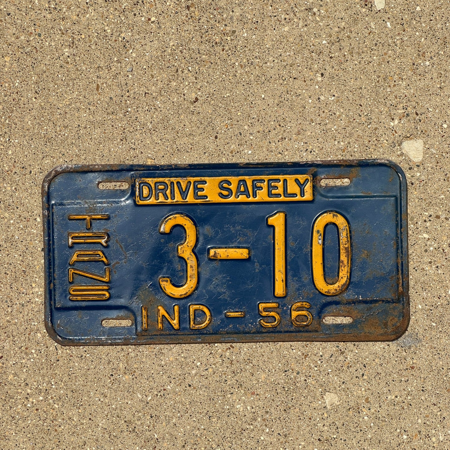 Photo of a 1956 Indiana Transporter License Plate Auto Tag Garage Decor Vintage Trans 3 10