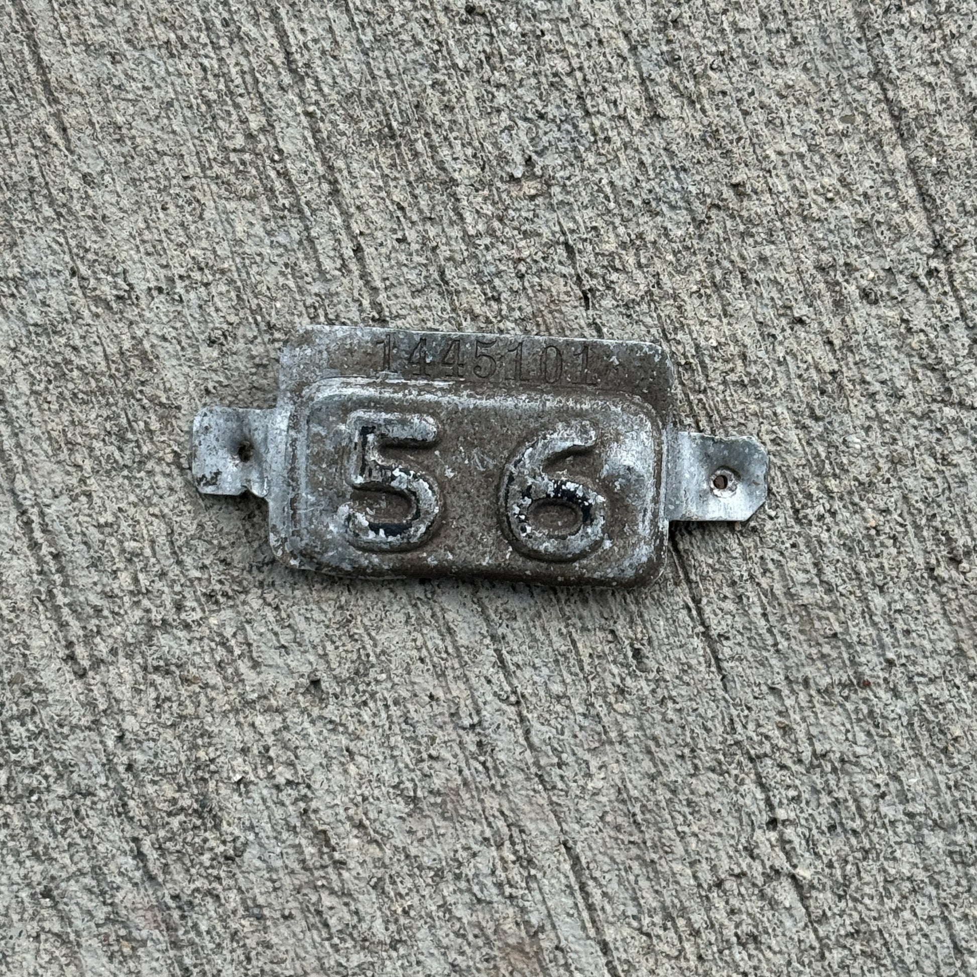 Photo of a 1956 New Jersey Tab License Plate Auto Tag Garage Decor Vintage 1445101 with original patina