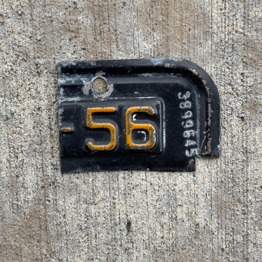 Photo of a 1956 New York Tab License Plate Auto Tag Garage Decor Vintage 3899645 with original patina