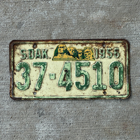 Photo of a 1956 South Dakota License Plate Auto Tag Garage Decor Vintage Hutchinson 37 4510