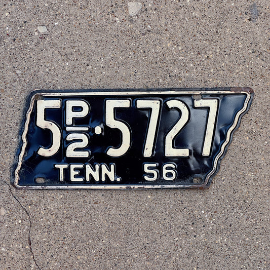 Photo of a 1956 Tennessee Truck License Plate Auto Tag Garage Decor Vintage State Shape 5 P2 5727