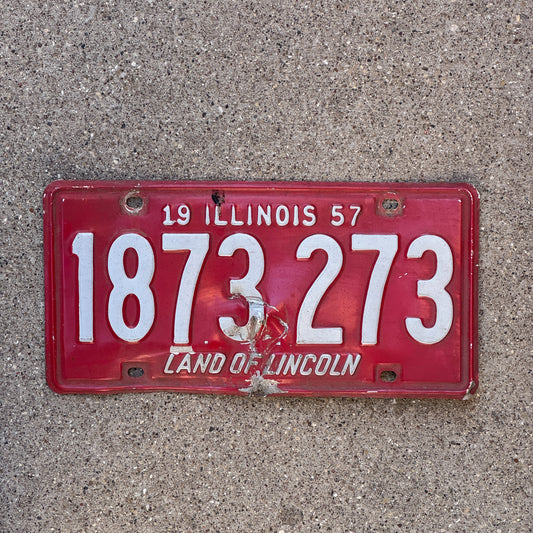 Photo of a 1957 Illinois License Plate Auto Tag 2 Vintage Garage 1 873 273 with original patina