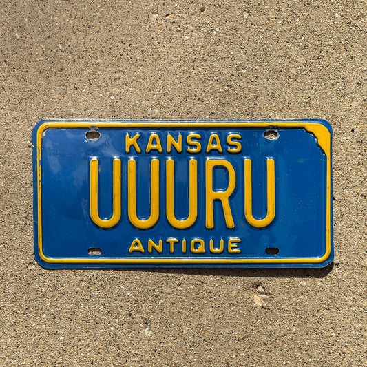 Photo of a 1957 Kansas Antique Vehicle License Plate Auto Tag Garage Decor Vintage Repeat Repeating Vanity UUURU