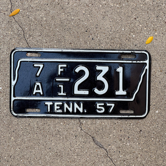 Photo of a 1957 Tennessee Farm License Plate Auto Tag Garage Decor Vintage 7A F1 231