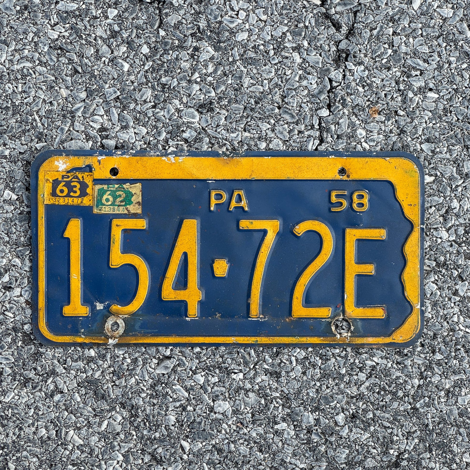 Photo of a 1958 1963 Pennsylvania License Plate Auto Tag Garage Decor Vintage 154 72E