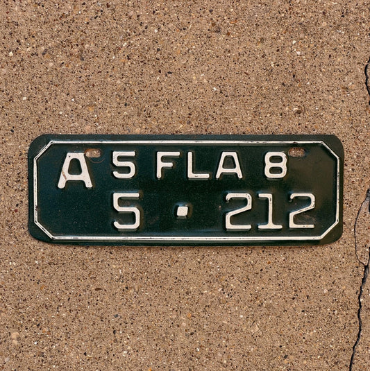 Photo of a 1958 Florida Motorcycle License Plate Auto Tag Garage Decor Vintage Polk County 3 Digit 5 212 with original patina