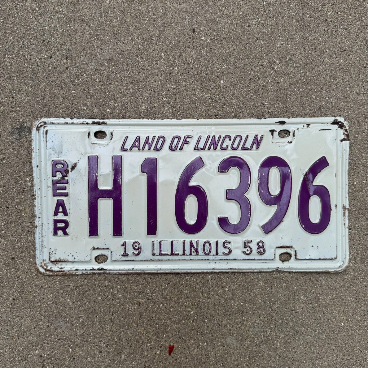 Photo of a 1958 Illinois TRUCK License Plate Auto Tag Garage Decor Vintage License Plate Auto Tag Garage Decor 3 Digit Low Number H 16396