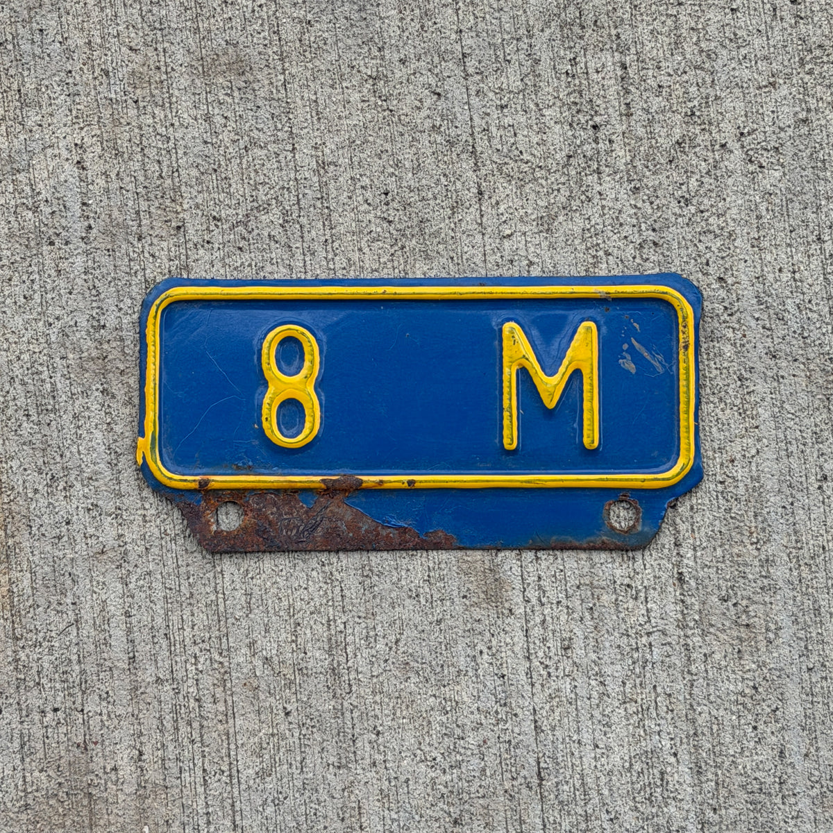 Photo of a 1958 Kansas Truck License Plate Auto Tag Garage Decor Vintage 8 M Weight Supplementary Topper with original patina