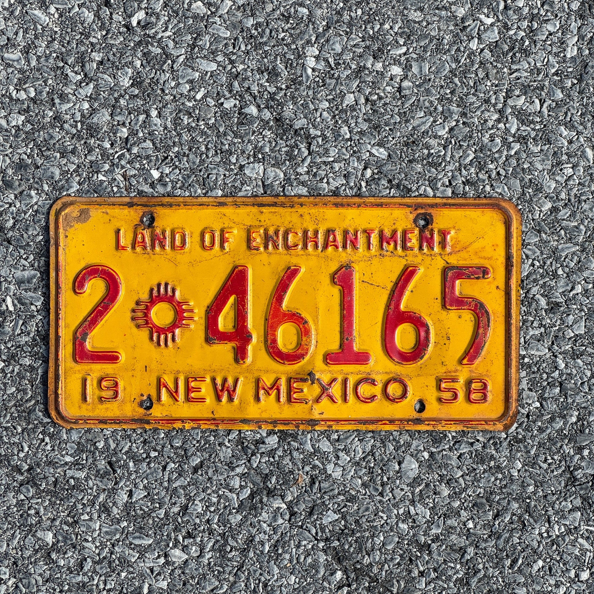 Photo of a 1958 New Mexico License Plate Auto Tag Garage Decor Vintage 246165