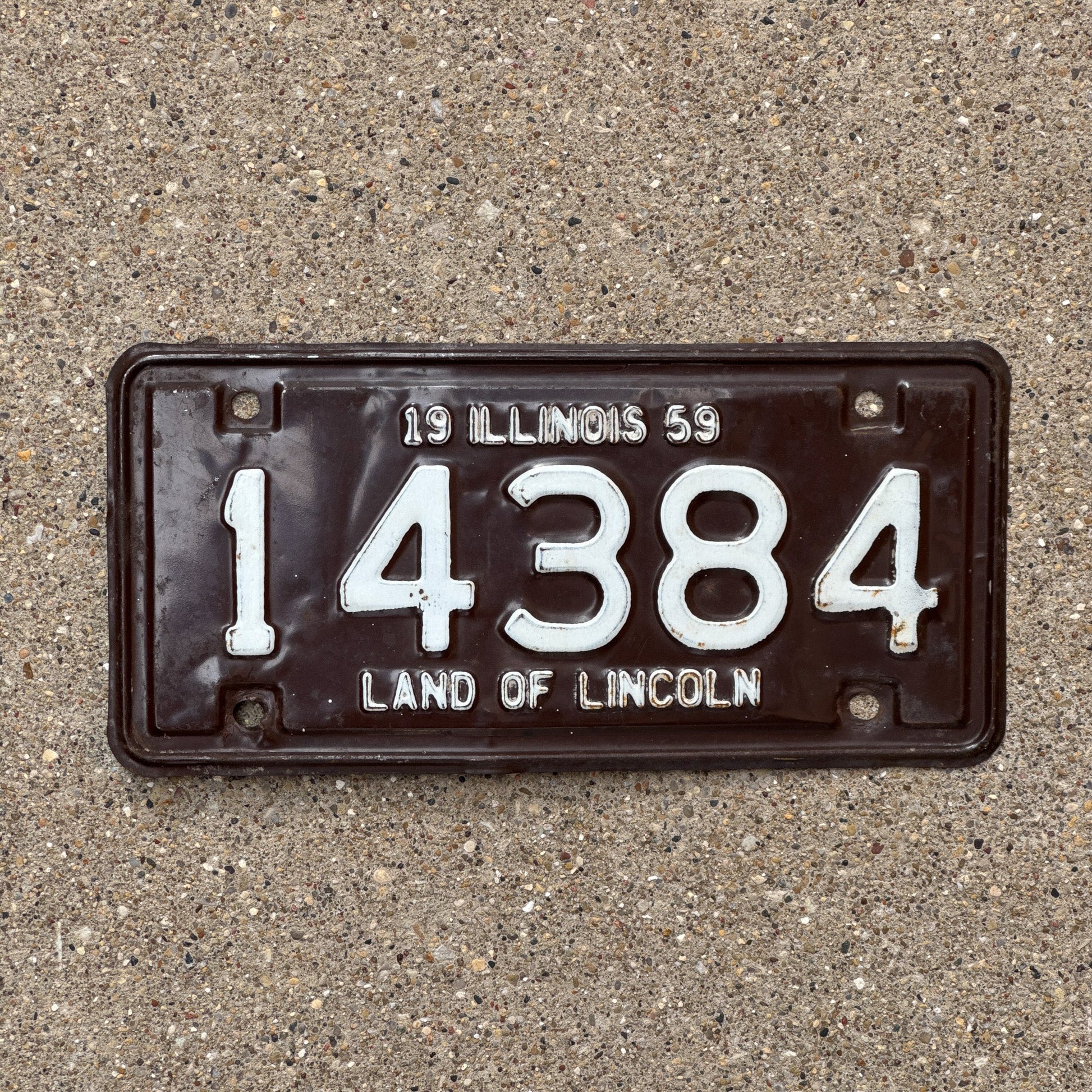 Photo of a 1959 Illinois Motorcycle License Plate Auto Tag Garage Decor Vintage 14384