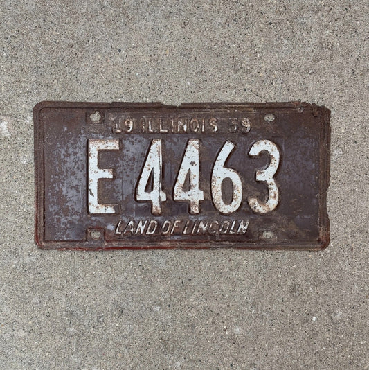 Photo of a 1959 Illinois TRUCK License Plate Auto Tag Garage Decor Vintage License Plate Auto Tag Garage Decor E 4463
