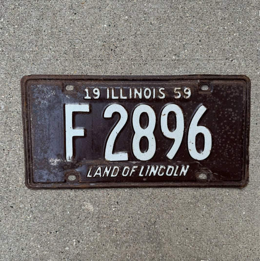 Photo of a 1959 Illinois TRUCK License Plate Auto Tag Garage Decor Vintage License Plate Auto Tag Garage Decor F 2896