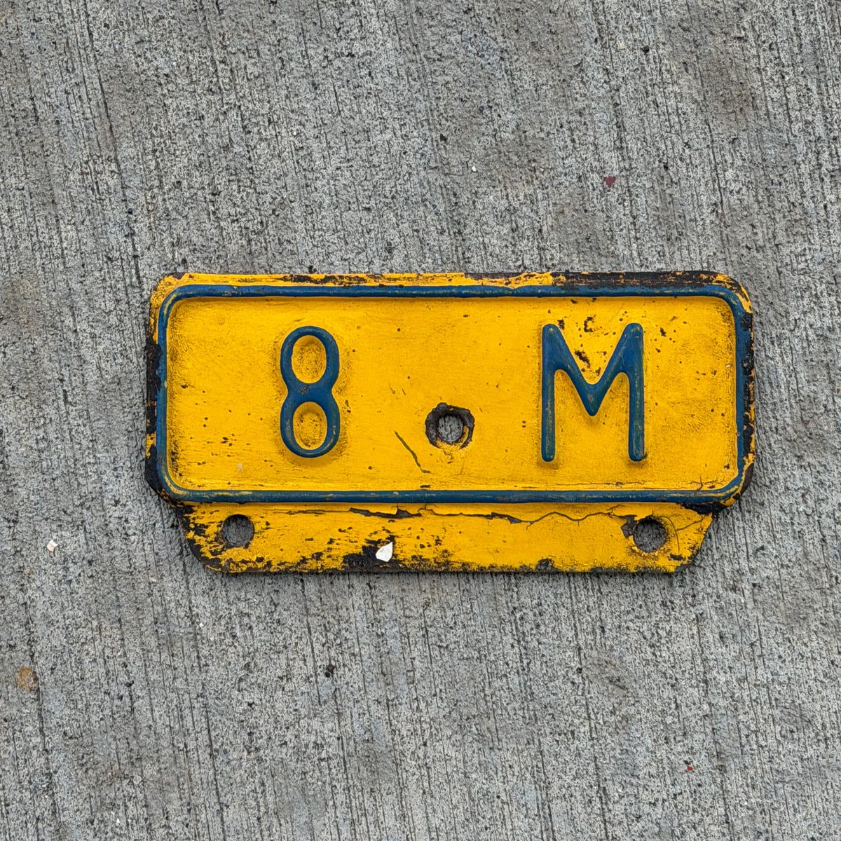Photo of a 1959 Kansas Truck License Plate Auto Tag Garage Decor Vintage 8 M Weight Supplementary Topper with original patina