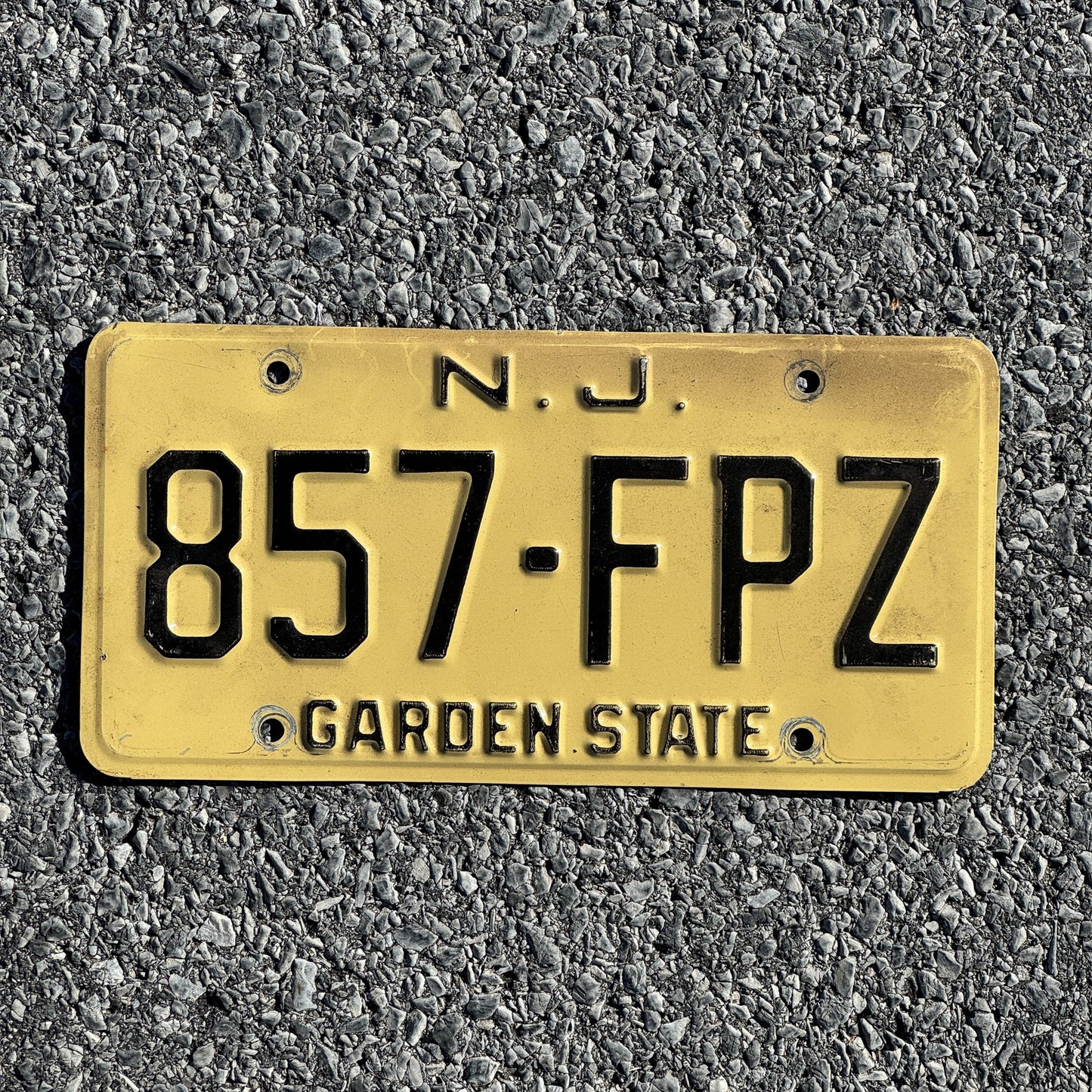 Photo of a 1959 New Jersey License Plate Auto Tag 2 Garage Decor 857 FPZ