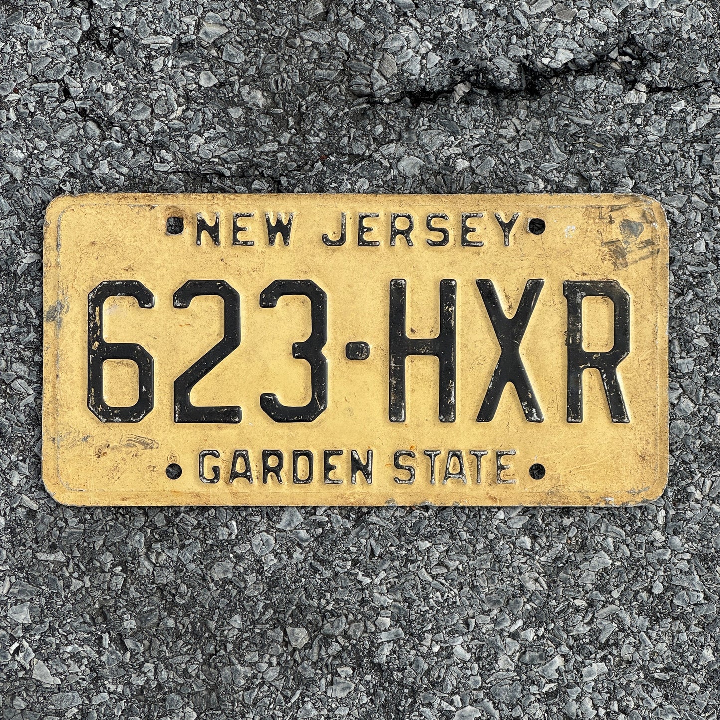 Photo of a 1959 New Jersey License Plate Auto Tag Garage Decor Vintage 623 HXR