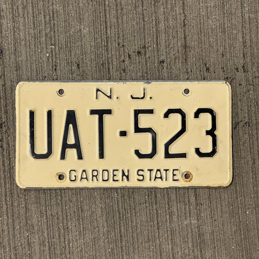Photo of a 1959 New Jersey License Plate Auto Tag Garage Decor Vintage Garden State UAT 523