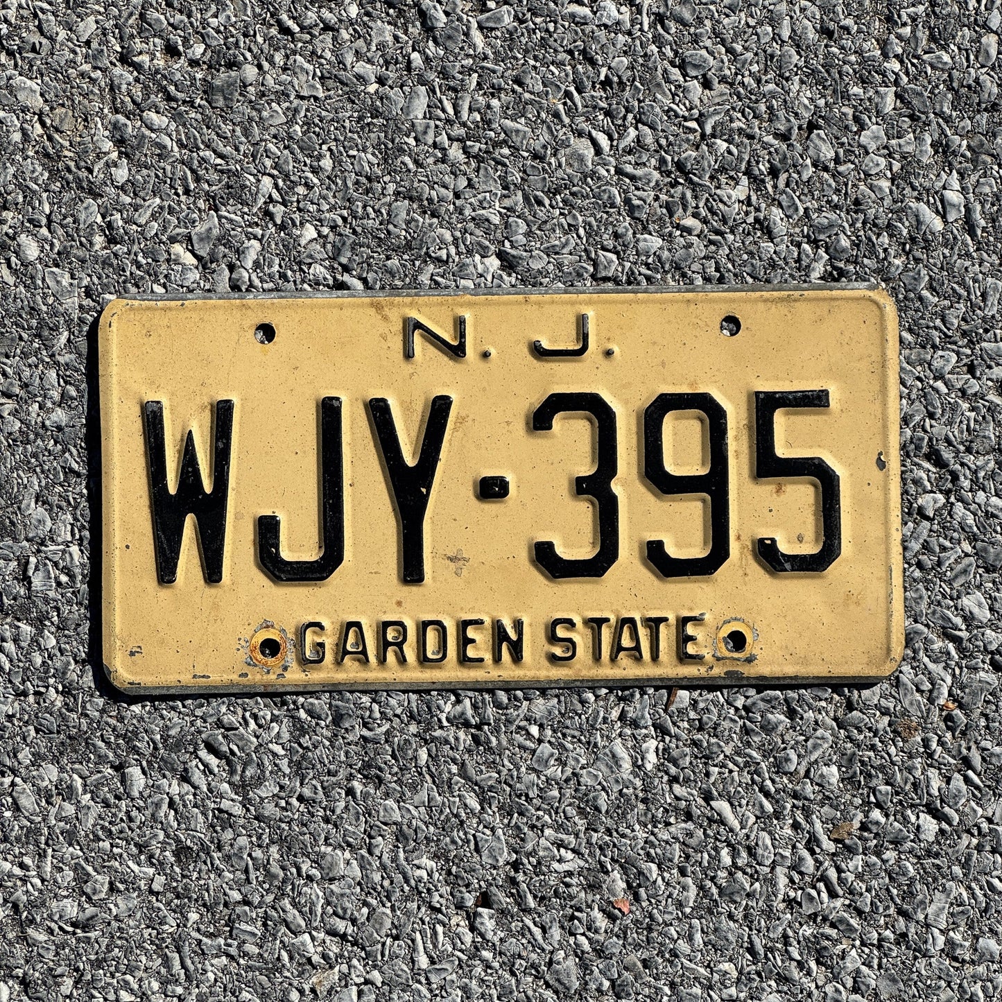 Photo of a 1959 New Jersey License Plate Auto Tag Garage Decor Vintage WJY395