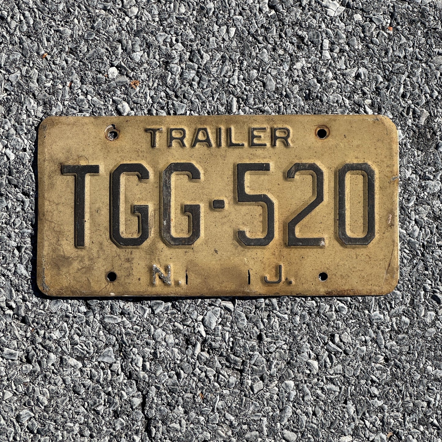 Photo of a 1959 New Jersey Trailer License Plate Auto Tag Garage Decor Vintage TGG 520