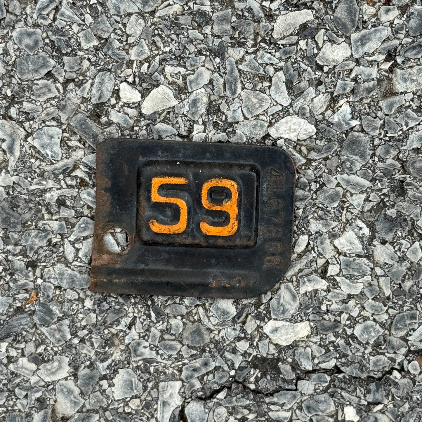 Photo of a 1959 New York Tab License Plate Auto Tag Garage Decor Vintage 4167808