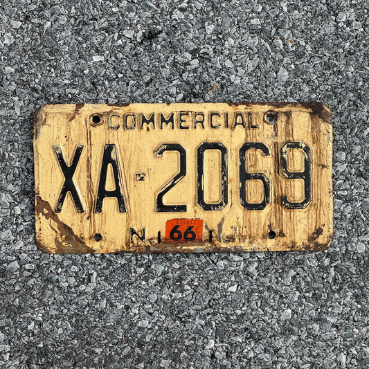 Photo of a 1960 1966 New Jersey Truck License Plate Auto Tag Garage Decor Vintage XA 2069