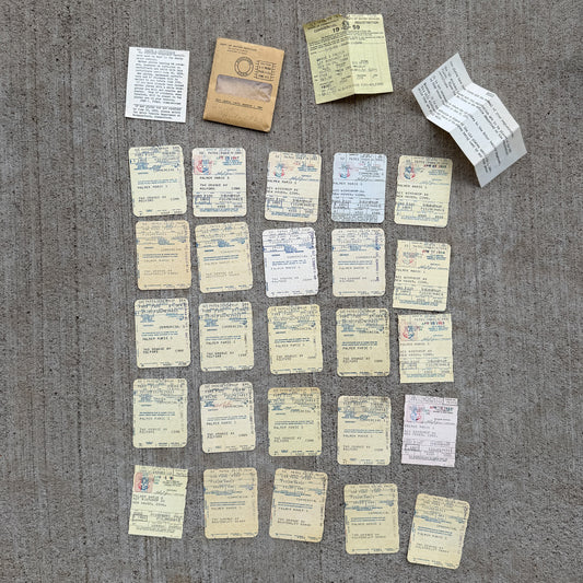 Photo of a 1960 1970 Era Connecticut Ephemera Auto Tag Garage Decor Vintage
 Ford F100 Milford CT Registration Ephemera with original patina