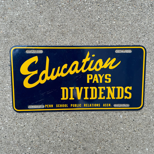 Photo of a 1960 Era Pennsylvania Booster License Plate Auto Tag Garage Decor Vintage with original patina