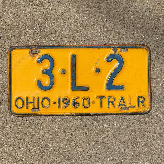 Photo of a 1960 Ohio License Plate Auto Tag Garage Decor Vintage 3 L 2