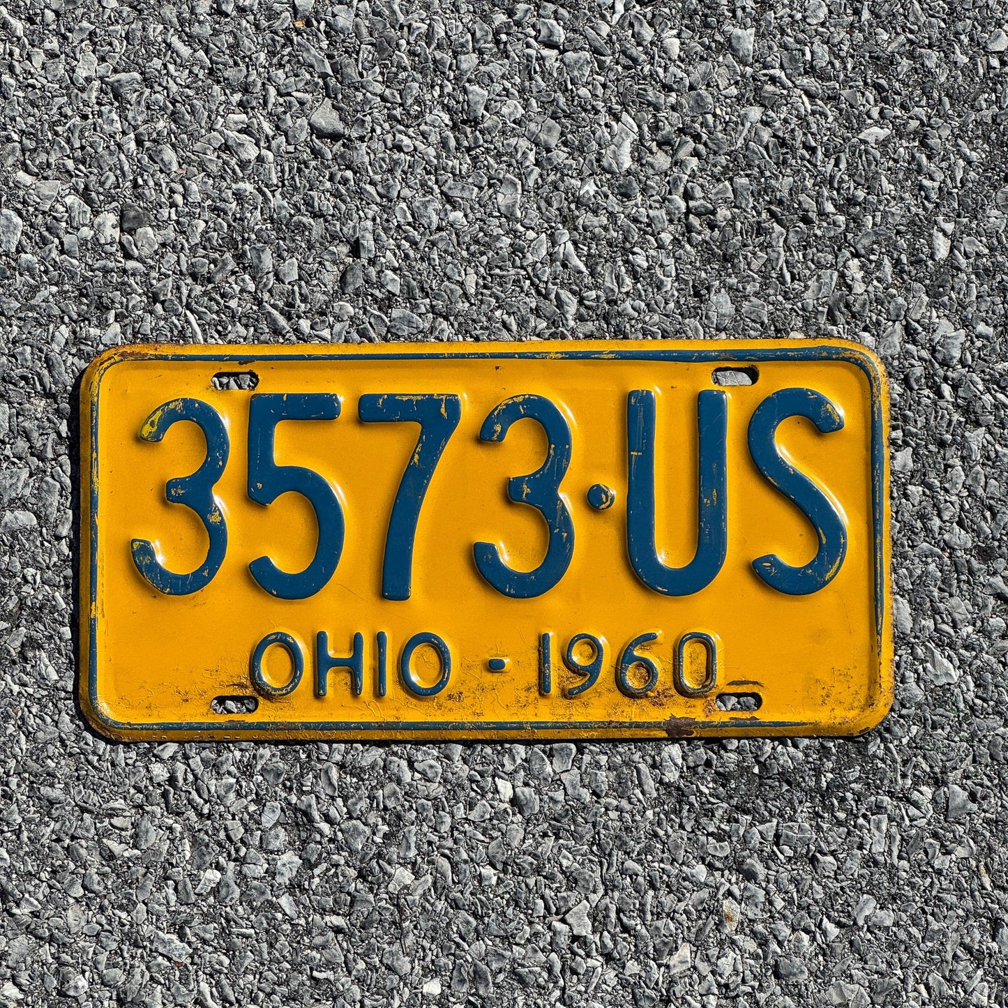 Photo of a 1960 Ohio License Plate Auto Tag Garage Decor Vintage 3573 US