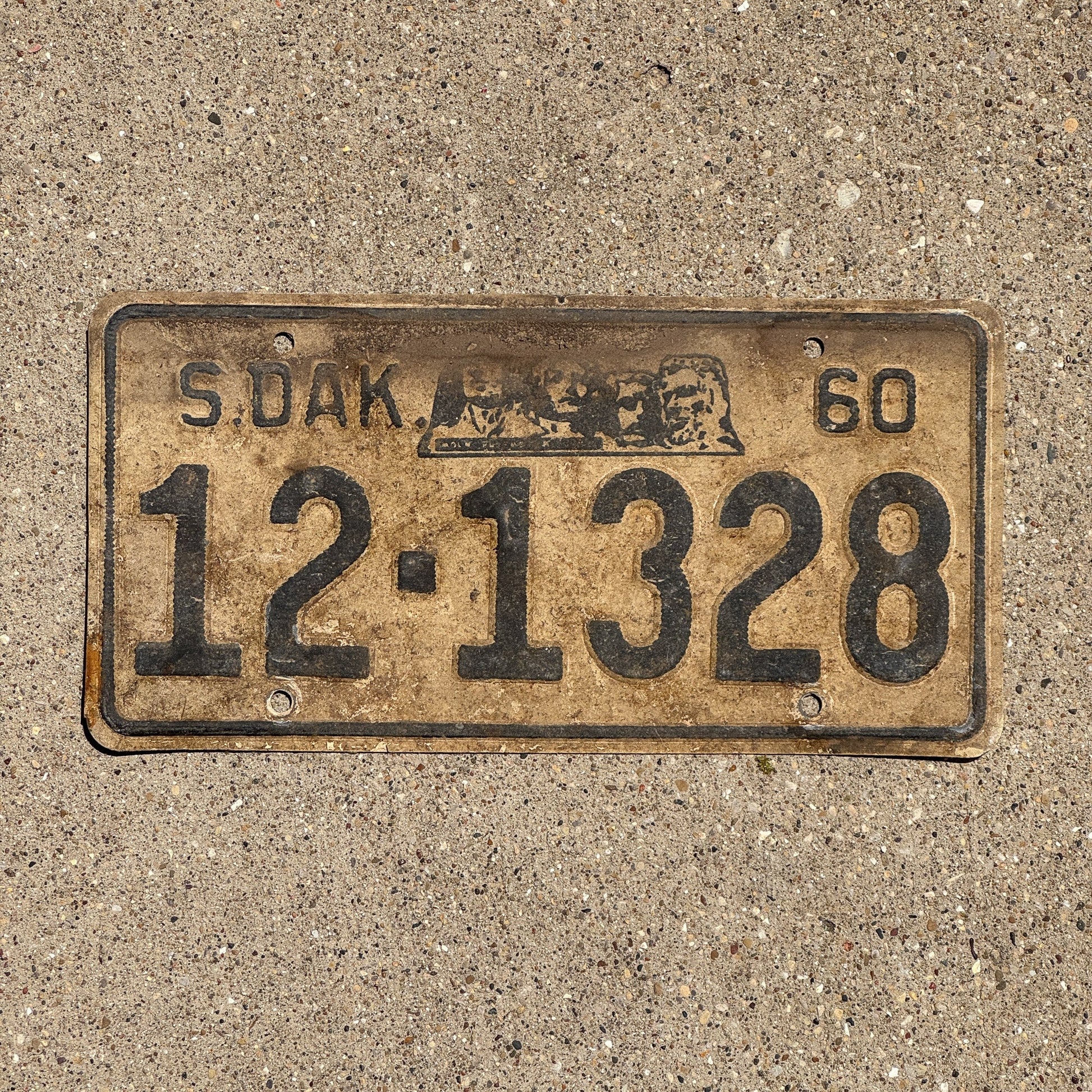 Photo of a 1960 South Dakota License Plate Auto Tag Garage Decor Vintage Bon Homme 12 1328