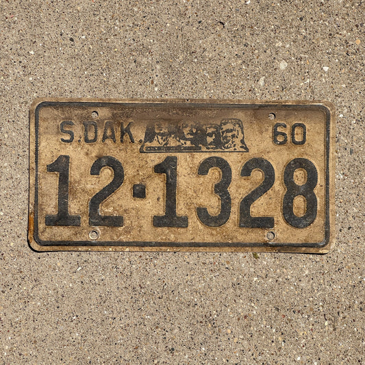 Photo of a 1960 South Dakota License Plate Auto Tag Garage Decor Vintage Bon Homme 12 1328